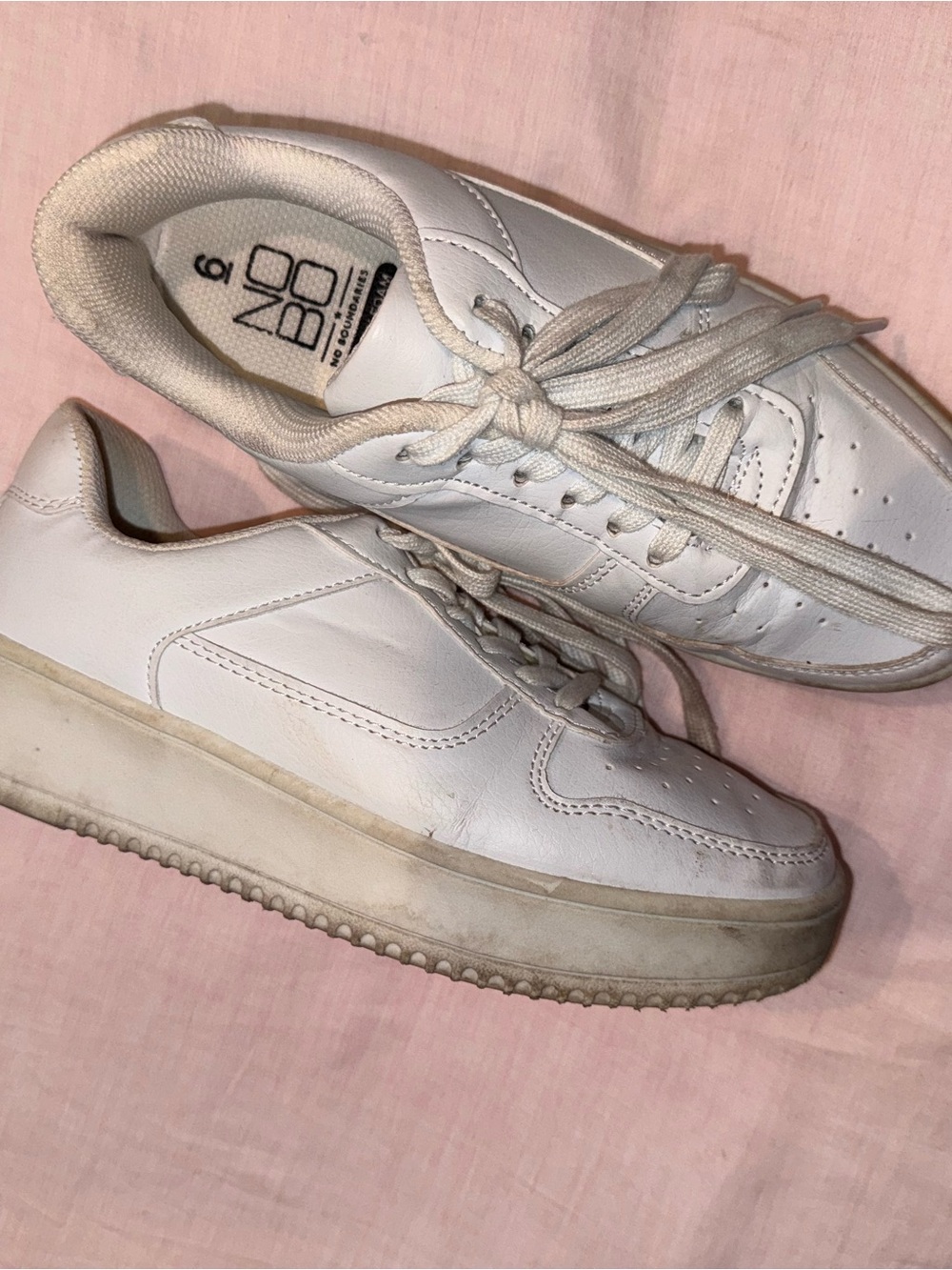 NOBO White Women's Low-Top Leather Sneakers
